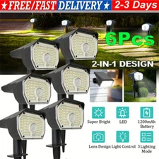 6Pcs 76LED Solar Lights Outdoor Waterproof Spot Solar Landscape Lights 3 Modes