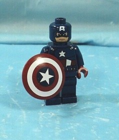 Lego 6865 Dark Blue Suit Captain America & Red Shield Minifigure.
