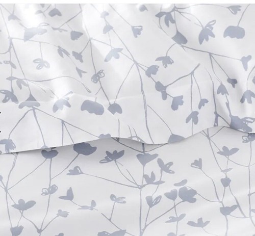 The Company Store Rayon Bamboo Cotton Sateen Ivy White/Blue King Comforter Set - Picture 2 of 5