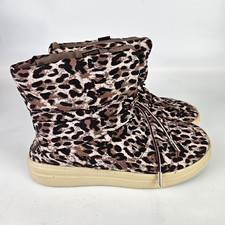 Hey Dude Womens Margot Eco Leopard Nut Size 9 Comfort Shoes Boots