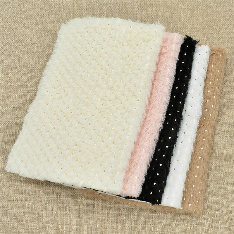 A4 Faux Fur Fabric Bronzing Dots Handbags Patchwork Clothing Sewing Craft DIY - Image 2 of 4