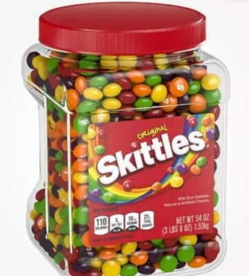 Skittles Original Fruit Candy 54 oz Tub OVER 3 LBS EXP: 07-24