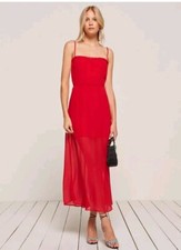 $280 Reformation 'Ballet' Sweetheart Red Midi Dress - M
