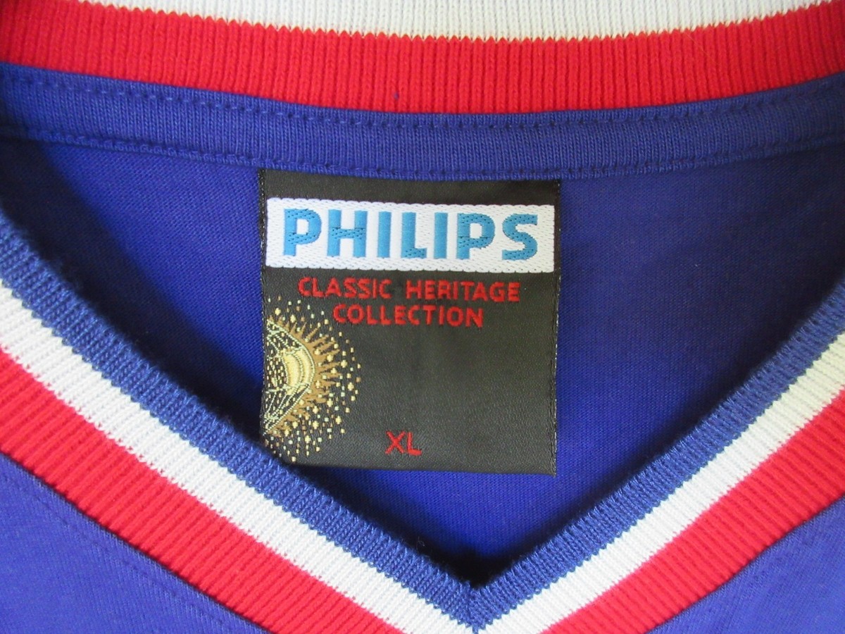 Maillot Équipe France Vintage Philips – Bleu Domicile Coton Heritage XL