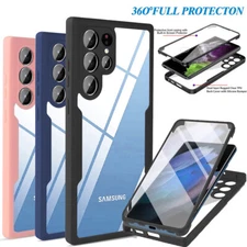 For Samsung Galaxy S23 S22 S21 Shockproof Hybrid Full Case with Screen Protector