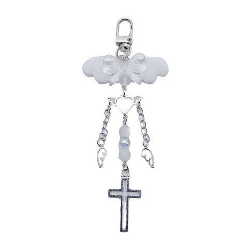 Cross Bowknot Angel Wing Charm Pendant Chain Phone Straps Pocket Keychain Strap - 第 9/12 張圖片