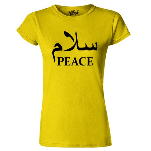 Womens Arabic Peace v2 T Shirt Calligraphy - Picture 1 of 3