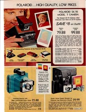 VINTAGE 1976 POLAROID SELF DEVELOPING CAMERAS INSTAMATIC CATALOG AD PHOTO PRINT