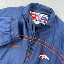 Vintage Denver Broncos Jacket Men Large Blue NFL Nike Pro Line 90s Puffer