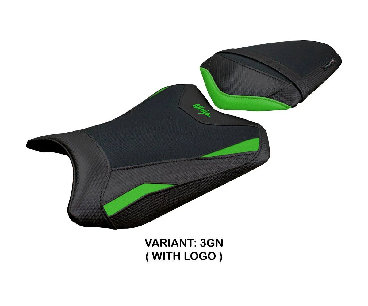 Seat cover Aliko Green GN + logo Tpz compatible KAWASAKI NINJA 300 2013 2017