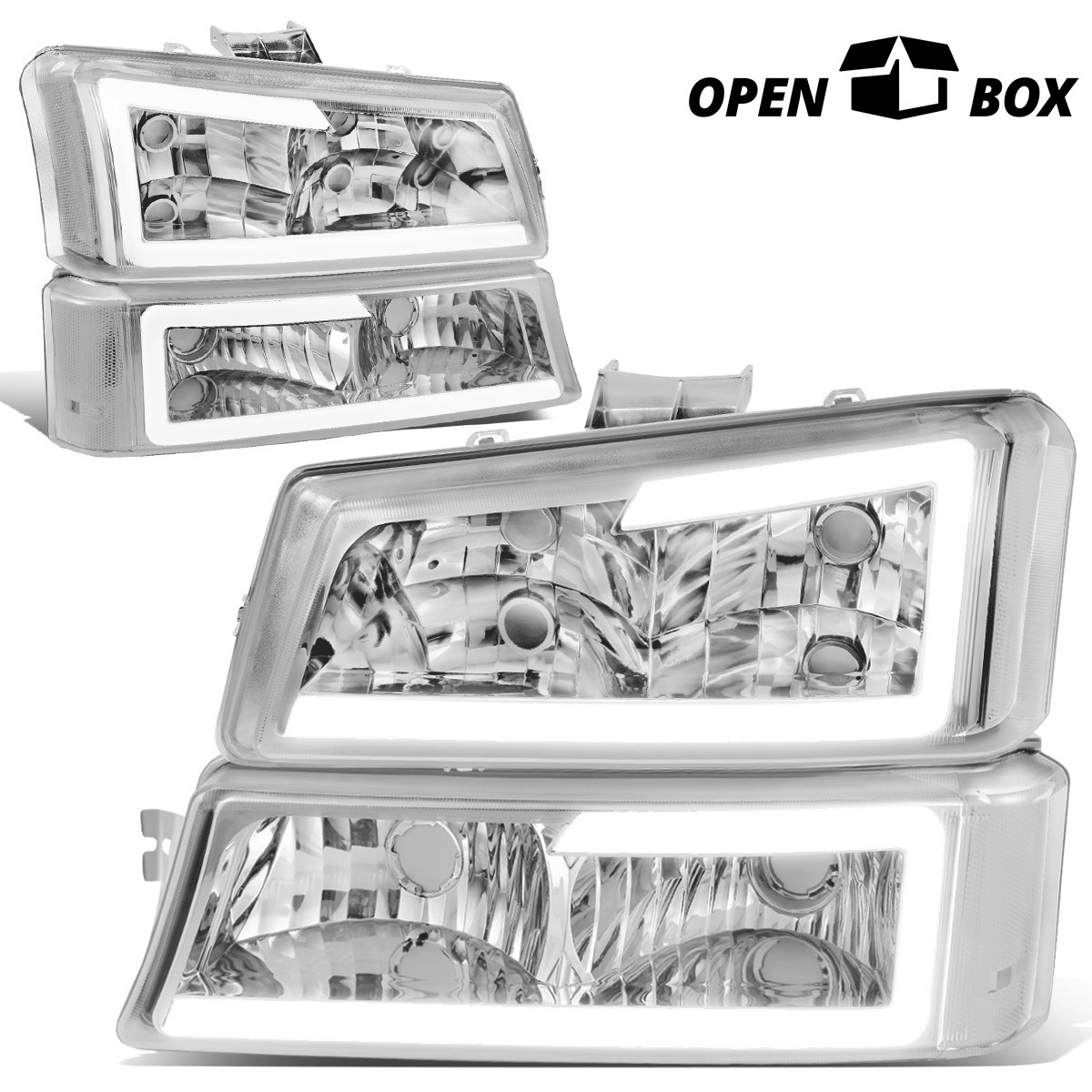 [OPEN BOX]3D LED DRL HEADLIGHT BUMPER LAMPS FOR 2003-2007 SILVERADO/AVALANCHE