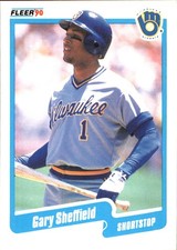 Gary Sheffield 1990 Fleer #336 Milwaukee Brewers FREE SHIPPING AutographDen