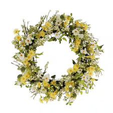 30 In. Artificial Dogwood and Daisy Floral Spring Wreath