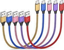 Short USB C Cable 1Ft 5Pack USB to USB C Charger Cable Fast Charging Cord Type C