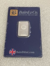 Baird & Co. 1/4 Oz .9995 Fine Platinum Bar Sealed In Assay Card 2475.80 per troy oz