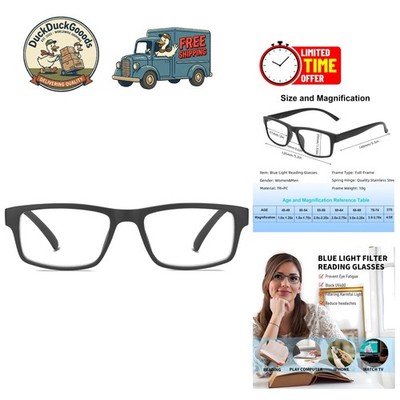 Stylish 1.25x Blue Light Blocking Reading Glasses - Unisex Comfort & Clarity