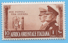 Italia 1941 Africa Hitler Mussolini Terzo Reich Asse 10 Francobolli MNH WW2 EPOCA Sc# 35