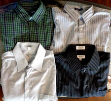 Lot Of 4 Button Dress Shirts 16.5 34/35 SZ LG Ralph Lauren CHAPS Geoffrey Beene