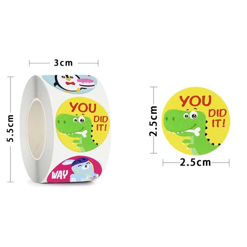 Rollo de pegatinas de recompensa para niños 500 piezas para maestros para estudiantes aliento Foto 3 de 4
