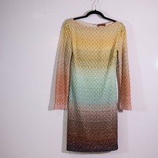 Missoni Metallic Sparkle Ombre Knit Stretch Pullover Mini Dress S6154-Multi 4