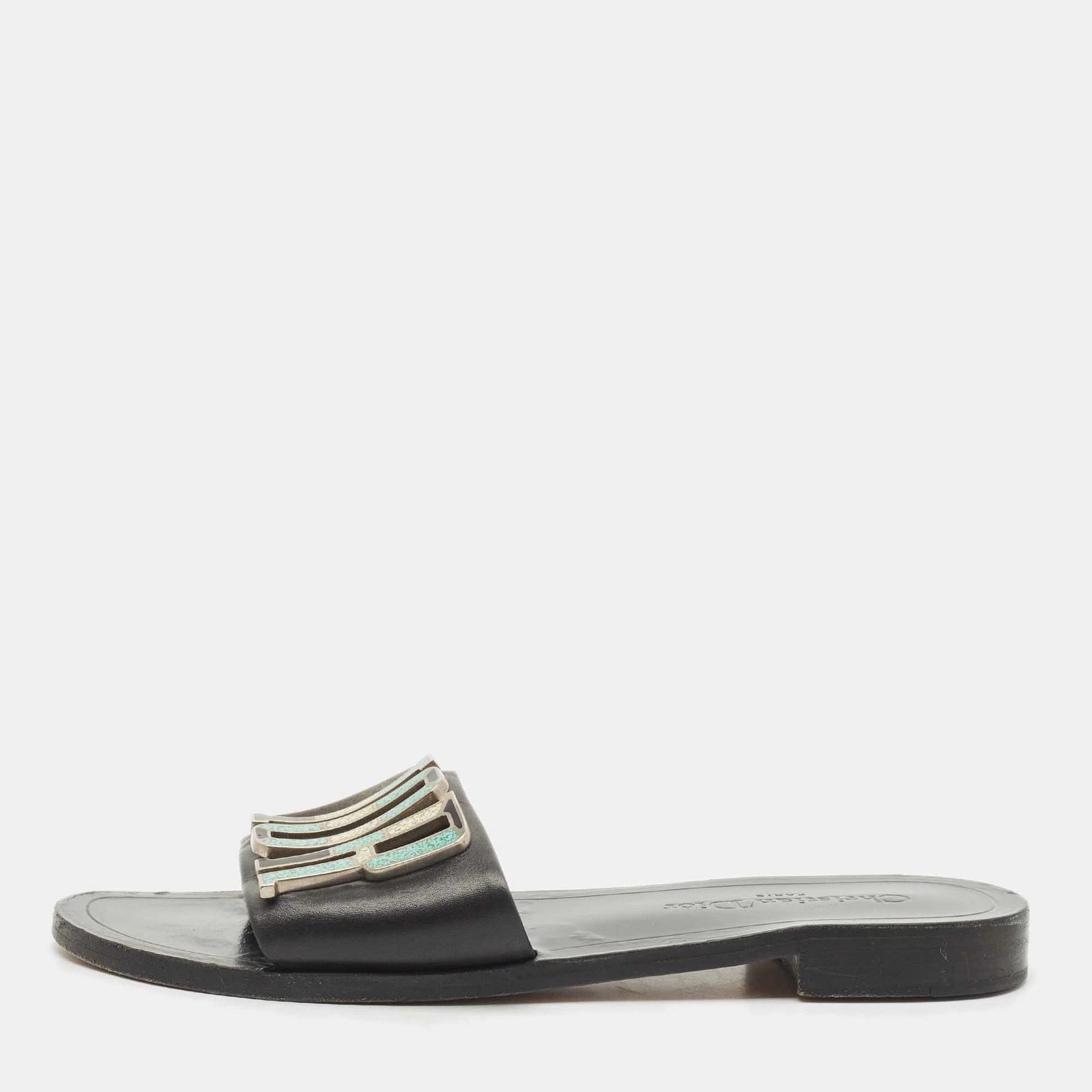 Dior Slides plates en cuir noir Diorevolution taille 38,5