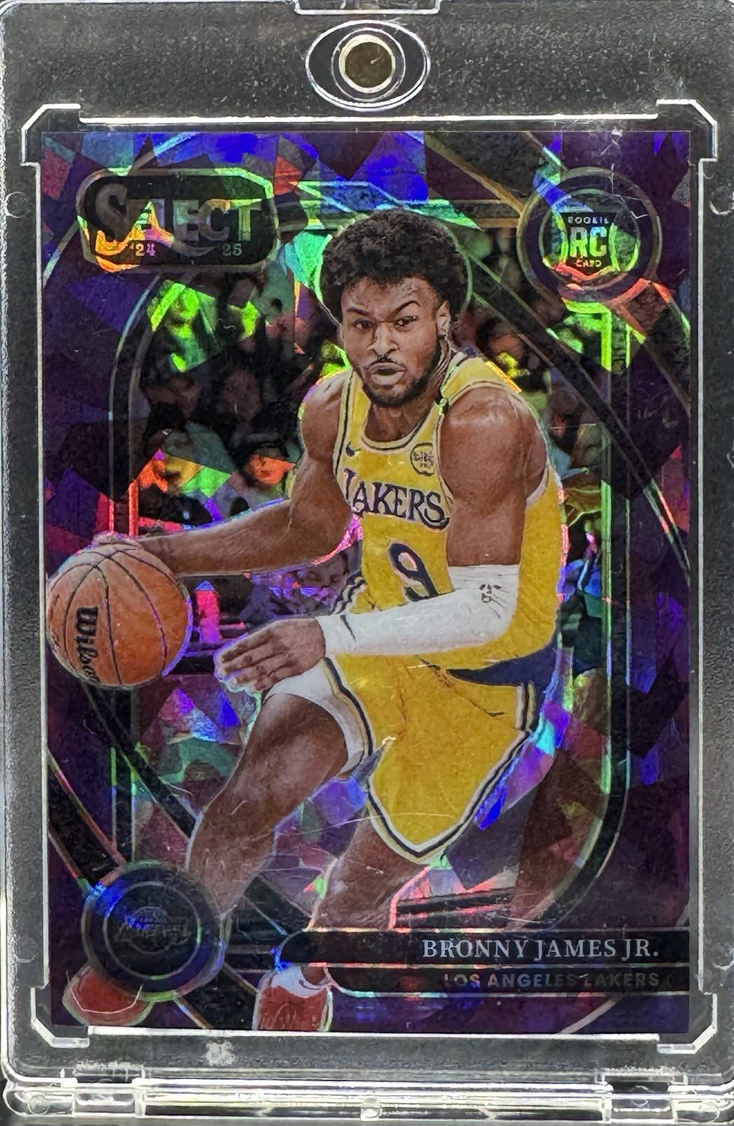 2024-25 Select Court Side Bronny James #290 Purple Cracked Ice Prizm (RC) /99