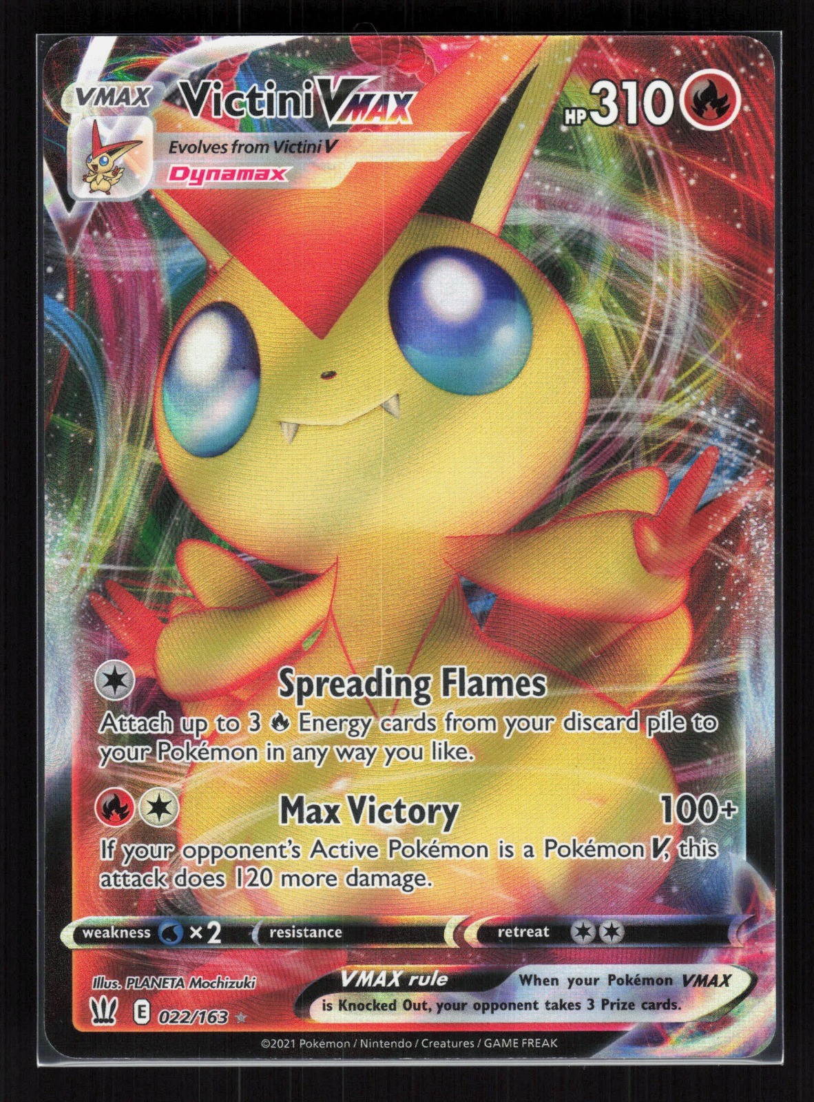 Victini VMAX Holo Ultra Rare Pokemon SWSH05: Battle Styles 022/163 NM