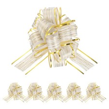 6Pcs Pull Bows for Gift Wrapping 6 inch White Party Wedding Gift Bow