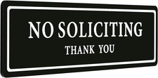 No Soliciting Sign for House   Keep Solicitors Away, with Strong Adhesive