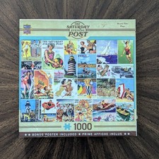 MasterPieces 1000 Piece Collage Puzzle w/Poster "Beach Time Plage" - NEW in Box