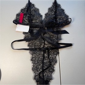 Dita Von Teese Black Lace Sheer Lingerie Bodysuit Size XL New