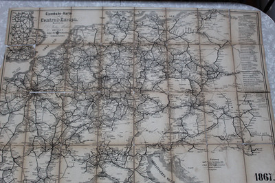 Antique 1867 Central Europe Railway Map