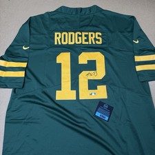 Signed Aaron Rodgers Jersey #12 Green Bay Packers Jersey Autographed COA