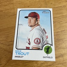 2022 Topps Heritage - Team and Name Color Swap Variation Mike Trout #100