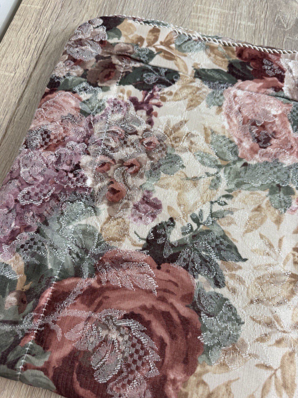 Croscill Cotswold Standard Pillow Sham Floral Padded Flange Rope Trim