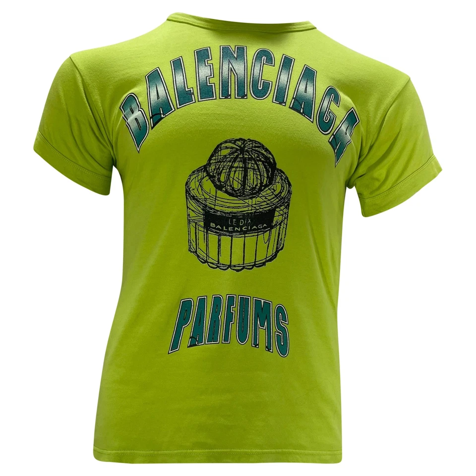 Balenciaga Parfums Graphic Print Crewneck T-Shirt In Cotton Women Gree Size 42
