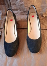 Wildlederpumps, Högl, Lackabsatz, Schwarz, Gr.40