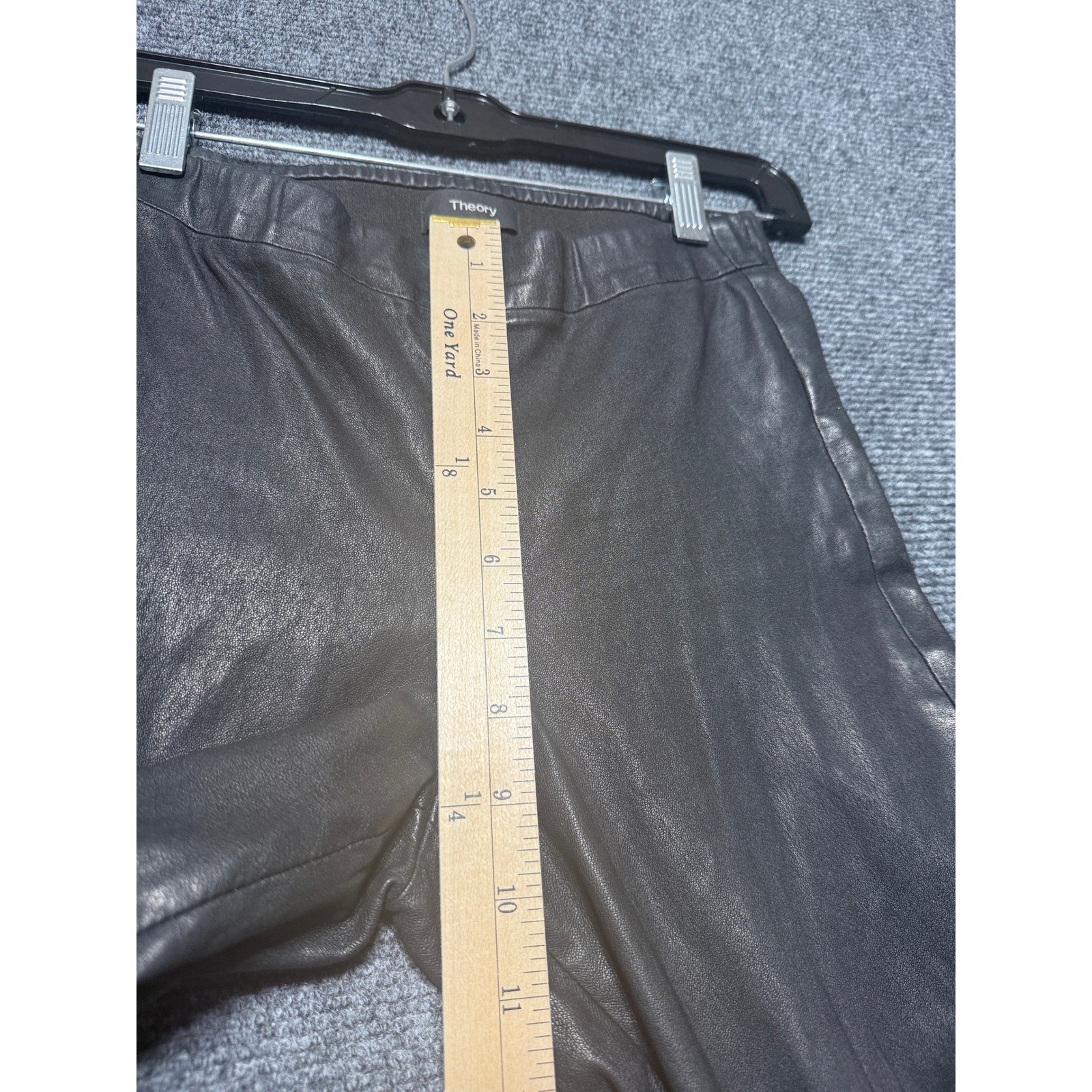 Theory Leather Leggings Women 0 Black Pull On Skinny Elastic Waist image 6