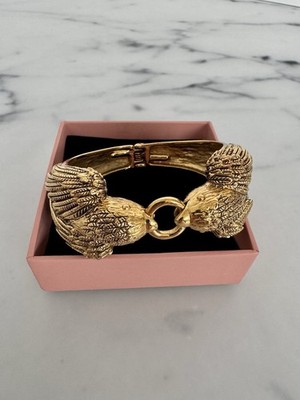 Vintage Juicy Couture goldfarben Vogel Klapp Armband Statement Armreif Designer