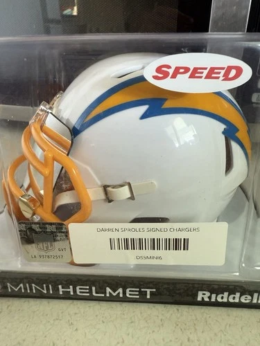 Los Angeles Chargers Darren Sproles Signed Color Rush Royal Mini Helmet Beckett
