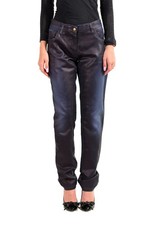 Just Cavalli Women's Purple Coated Straight Leg Jeans US S IT 40