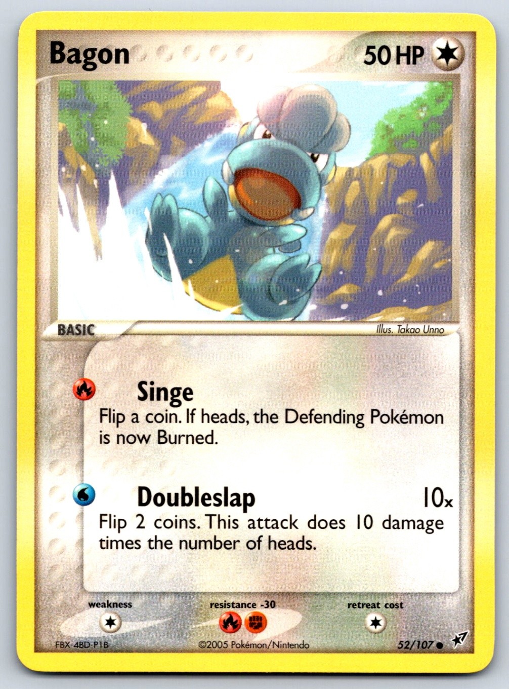 Bagon - Deoxys 52/107 e-Reader Pokemon Card NM