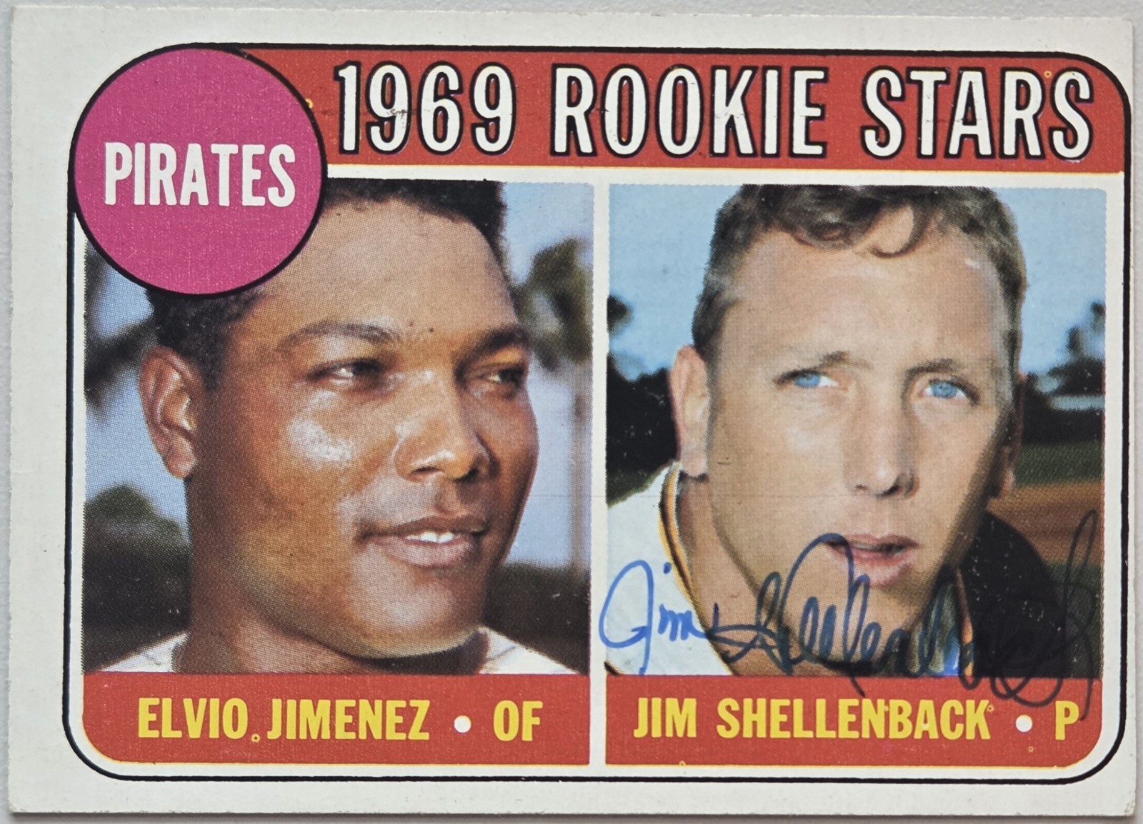 1969 TOPPS Jim Shellenback Auto Card #567 Pirates Rookie Stars Signed High # MLB