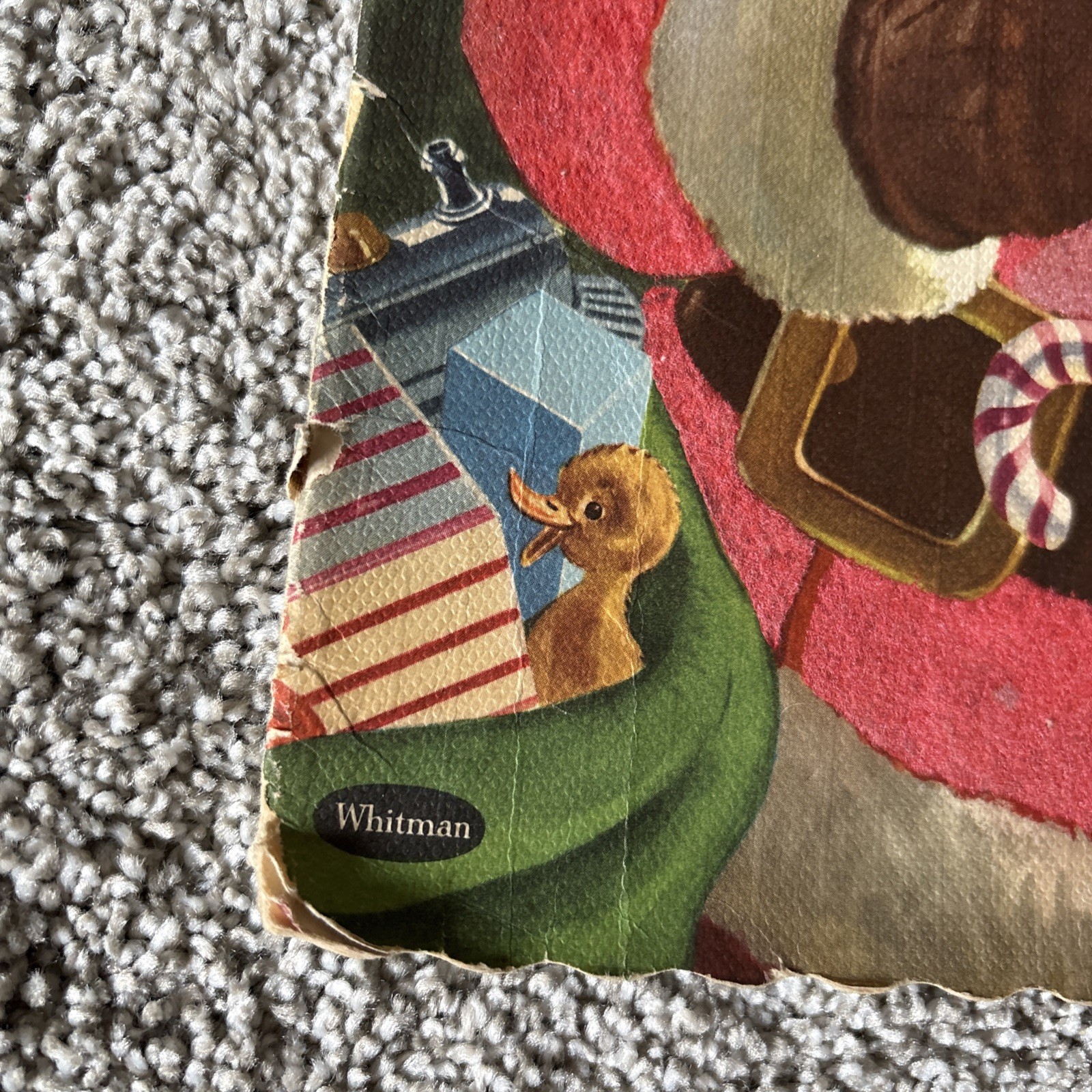 Night Before Christmas 1956 Large Book by Whitman Publishing with Flocking