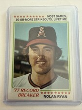 1978 Topps Nolan Ryan ‘77 Record Breaker Card #6 HOF California Angels Astros ML