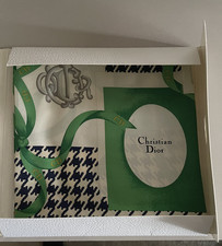 NEW Vintage Christian Dior Silk Twill Scarf/Wrap Square 90x90cm in Orig package
