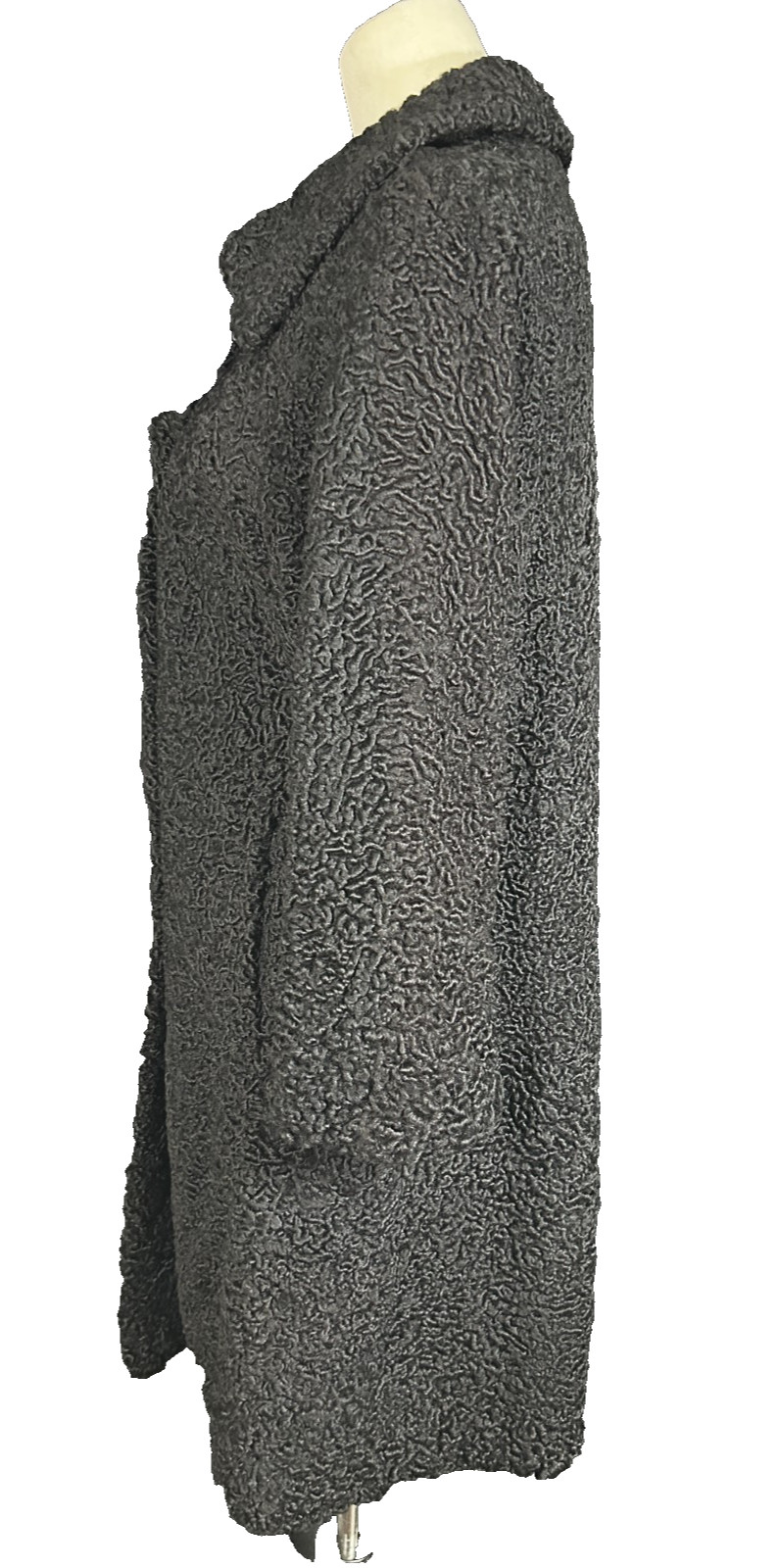 Vintage 60s Majestic Black Persian Curly Lamb Fur Coat