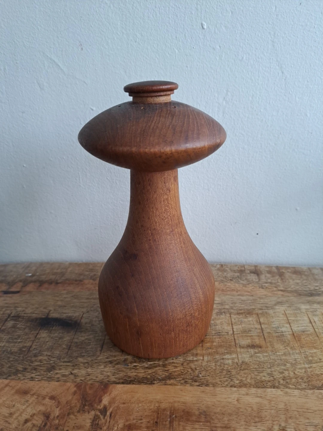 VTG MCM Denmark Danish Dansk Wood Salt Shaker & Pepper Mill Grinder 7" Tall
