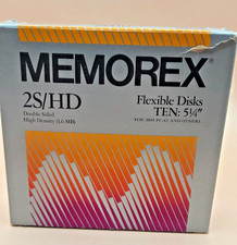 Memorex 2S/HD 5.25" Floppy Disks 10 Pack 1.6MB IBM PC-AT Open Box Unused