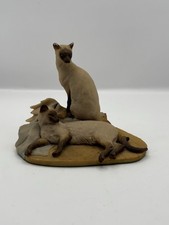 Aynsley Mastercraft Siamese Cats Figurine Hand Painted c.1982 Vintage  Sculpture